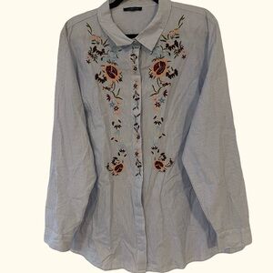 Vintage embroidered Tommy Hilfiger button down blouse